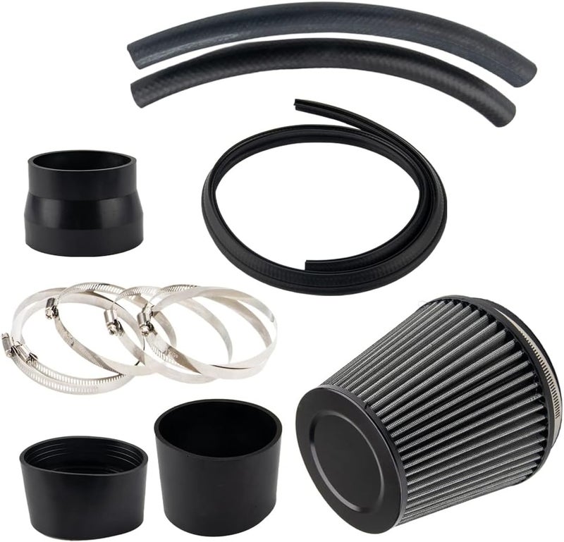 AUTOSITY 3.5" Heat Shield Cold Air Intake w/Filter Replacement for 2014-2018 Silverado 1500/ Sierra 1500 5.3L/6.2L V8, 2015-2020 Escalade/Escalade ESV 6.2L Suburban/Tahoe/Yukon/Yukon XL 5.3L(Black) - Image 5